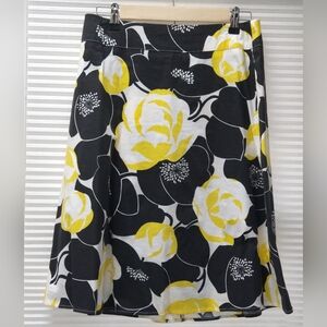 Floral Black and Yellow Skirt